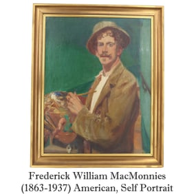 Frederick William MacMonnies (1863-1937) American, Oil on Canvas Self Portrait