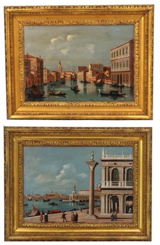 A Pair of Canaletto Style Antique Paintings of Venice (1 of 17)
