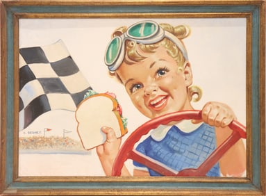 Ellen Barbara Segner (1901 - 2001) American, Oil on Board Little Miss Sunbeam Advertising Poster