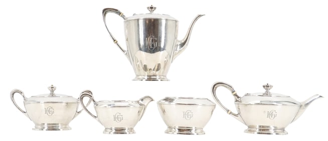 (5) Antique Mount Vernon Silversmiths Company Sterling Silver Tea Set - 60.395 ozt.