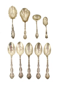 (9) American Sterling Silver Utensils Gorham and Others - 20.605 ozt
