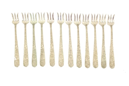 (12) S. Kirk & Son Sterling Silver Seafood Forks - 8.53 ozt