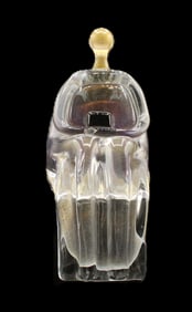 Vincenzo Nason Italian Murano Glass Gold & Clear Glass Seated Figural Sculpture
