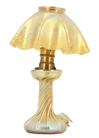 L.C.T. Tiffany Gold Favrile Glass Lamp