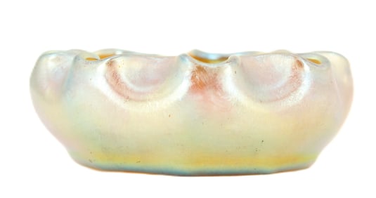 L. C. T. Tiffany Favrile Glass Ruffled Low Bowl