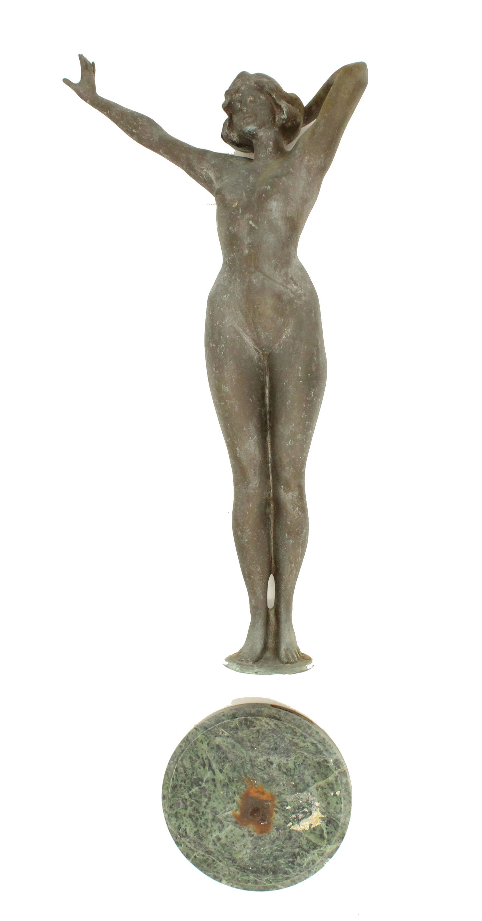 Paul Philippe (1870-1930) French, Bronze Sculpture Nude Woman: Paul Philippe (1870-1930) French, Bronze Sculpture Nude Woman. As is base is not currently connected to the figure. Signed Philippe at the base of its leg. Paul Philippe (1870–1930) was a