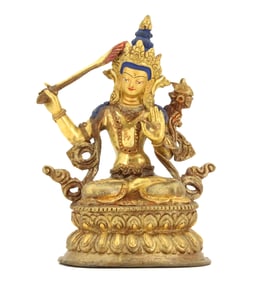 Chinese Qing Dynasty Gold Gilt Bronze Bodhisattva
