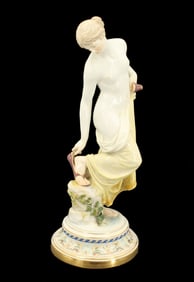 Large Meissen Porcelain Figure Titled After The Bath