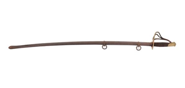 Antique 1863 Civil War Ames Sword Company Light Cavalry Saber and Scabbard