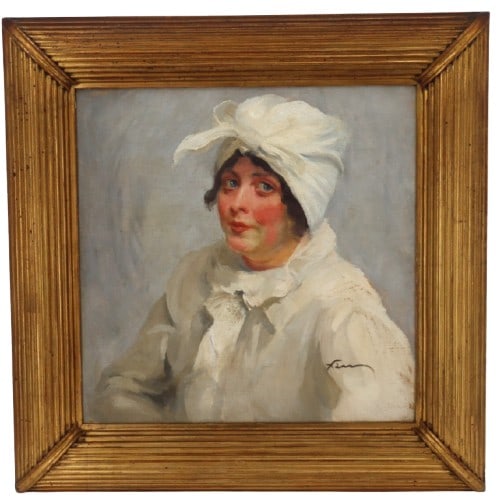 Jean-Louis Forain (1852-1931) French, Portrait of a Woman Oil on Canvas (1 of 10)