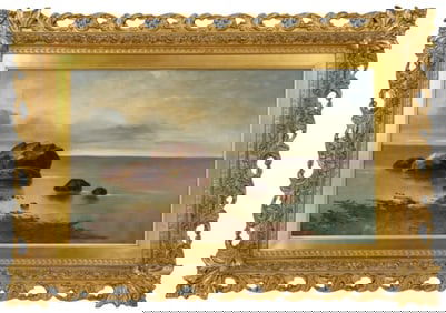 Attributed to Charles Henry Gifford (1839-1904) American, Coastal Scene Oil on Canvas Painting
