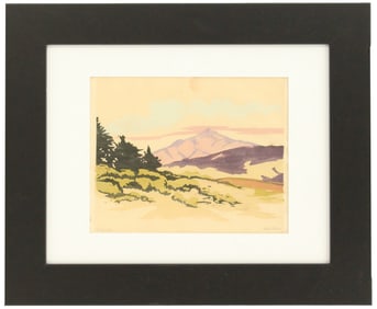 William Selzer Rice (1873-1963) Color Woodblock Print "Mount Diablo"