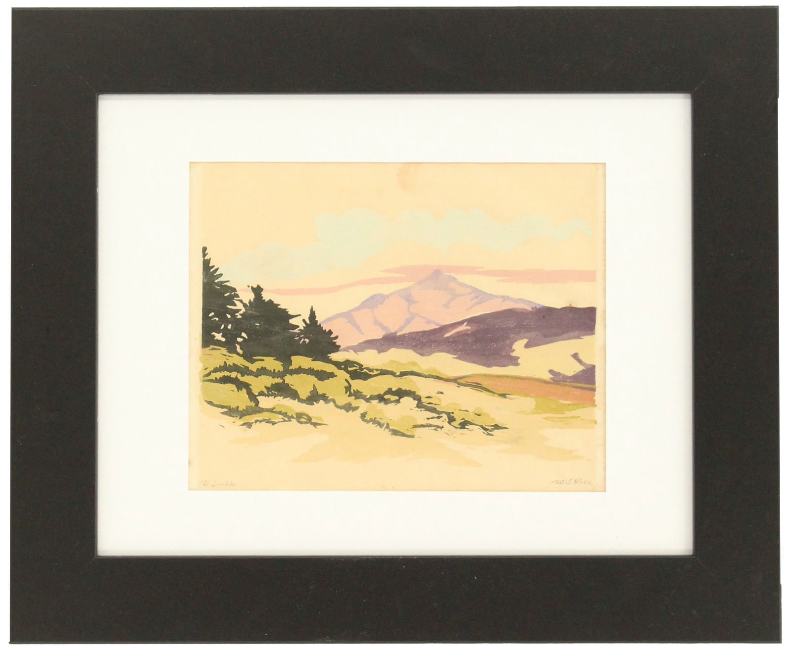 William Selzer Rice (1873-1963) Color Woodblock Print "Mount Diablo" (1 of 11)
