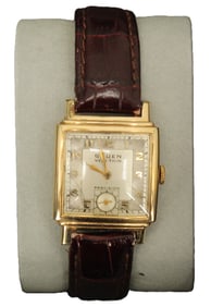 Gruen 10K Gold Filled Veri-Thin Precision Wristwatch with Leather Strap, AS IS