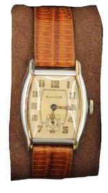 1927 Bulova Stainless Steel Wristwatch with Leather Band