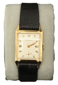 Wittnauer 10K Gold Filled Wristwatch with Leather Strap, AS IS
