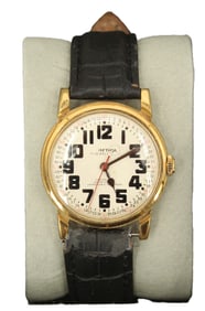 Swiss Arnex Stainless Steel Waterproof Wristwatch with Leather Band, AS IS