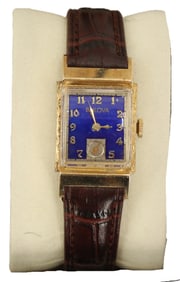 1950s Bulova Gold Tone and Leather Band Wristwatch, AS IS