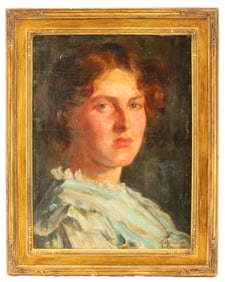 Mayer Klang (1880-1948) 1905 Portrait Study of a Young Lady