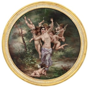 Antique Oil on Canvas Painting After Wiliam Adolphe Bouguereau (1825-1905) French