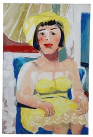 Richard Roth 20th Century American Modernist Portrait "Woman at the Beaches"