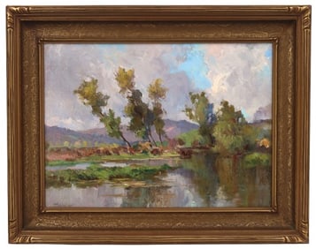 Bigio Gerardenghi (1876-19557) Italian Impressionist River Landscape