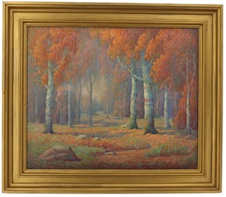 Edwin Dawes (182-1945) American, Fall Landscape Oil on Canvas