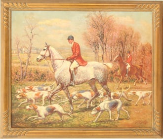 George V. Curtis (1859-1943) British/American, 1932 Hunting Scene Oil on Canvas