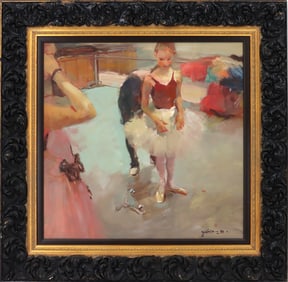 Hua Chen (Born 1952) Chinese/American, Oil on Canvas Ballerinas