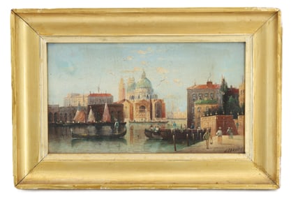 Henri Carnier (1800-1868) United Kingdom, Oil on Canvas Cityscape