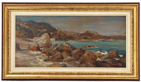 Clemens Frankel (1872-1944)  Mediterranean Coastal Painting of Cape St. Martin