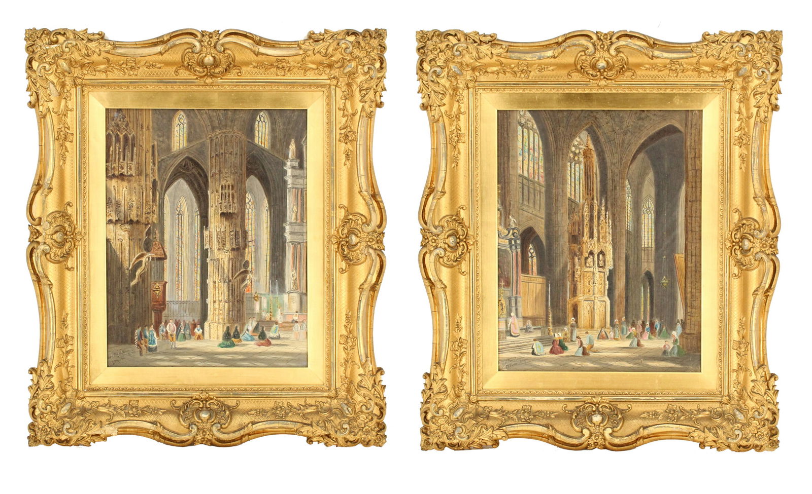 (2) Thomas Matthew Rooke (1842-1942) England, Watercolor on Paper Architectural Interior Paintings (1 of 20)