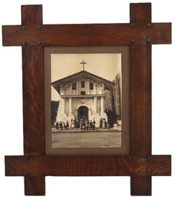 Vintage Photo of Mission San Francisco de Asis (Mission Dolores) in Original Oak Arts and Crafts