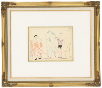 Pablo Picasso (1881–1973) Spanish, Color Lithograph "Illustration III (29.1.54)"