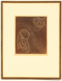 Naum Gabo (1890-1977) British Russian Woodcut on Paper "Opus 5, Alte" 1950-1951