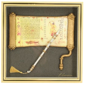 Orna Amrani (Born 1970) Israeli/American, Mixed Media Painted Sculpture Recreation of the Book of