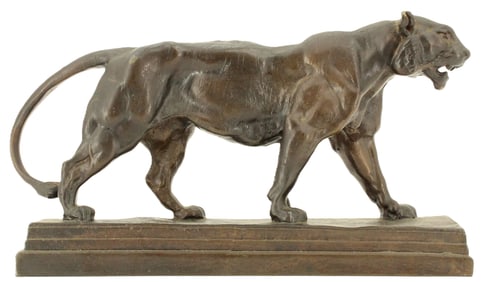 Antoine Louis Barye Bronze Sculpture "Tiger Walking" ("Tigre Qui Marche")