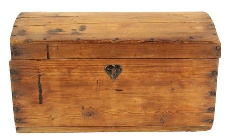 Antique Hand Made Primitivist Wooden Trinket Box