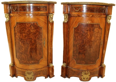 Pair of Antique French Style Corner Cabinets