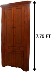 Mid 19th Century Antique Likely Virginia or North Carolina Corner Cupboard