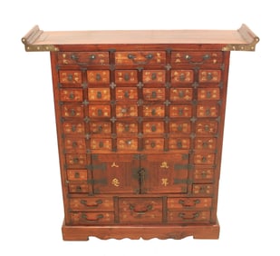 Chinese Wood Apothecary Medicine Cabinet