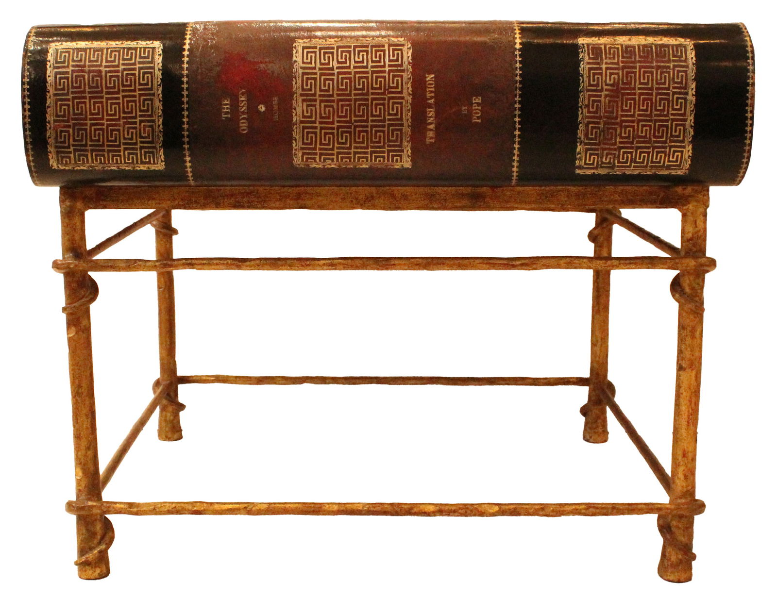 Decorative Homer Odyssey Book Table / Drawer Gilt Iron Base (1 of 16)
