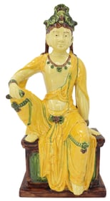 Italian Guanyin Buddhist Bodhisattva Avalokiteshvara Ceramic Sculpture