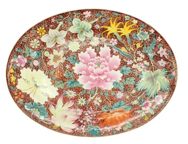 Large Chinese Porcelain Handprint Plate