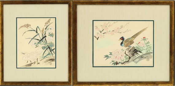 Eiichi Kotozuka (1906-1979) Japanese, (2) Ukiyo-e Bird Woodblock Prints