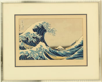 Katsushika Hokusai (1760-1849) Japanese, Woodblock Print "The Great Wave"
