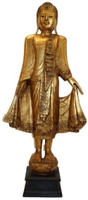 Gilt Carved Myanmar (Burma) Mandalay Standing Buddha