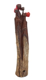 African Carved Wooden Multi-Figural Statue