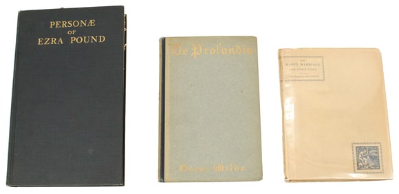 Books by Oscar Wilde, Ezra Pound, and Archibald MacLeish