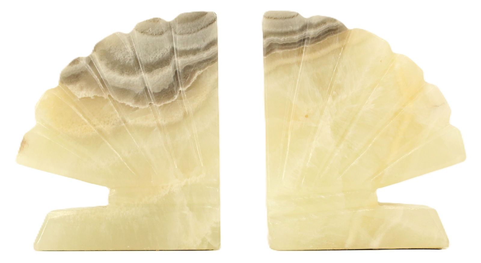 Hand Carved Marble Scalloped Seashell Bookends (1 of 14)